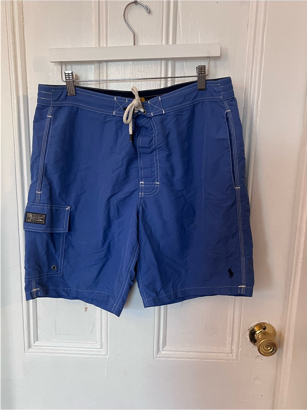 Polo Ralph Lauren Men’s Blue Swim Trunks Board Shorts Small Cargo Pocket